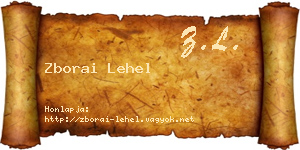 Zborai Lehel névjegykártya
